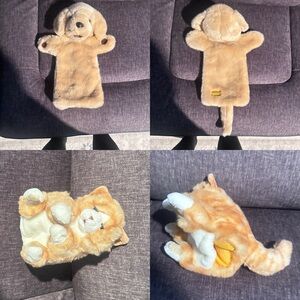 2 Plush Animal Hand Puppets